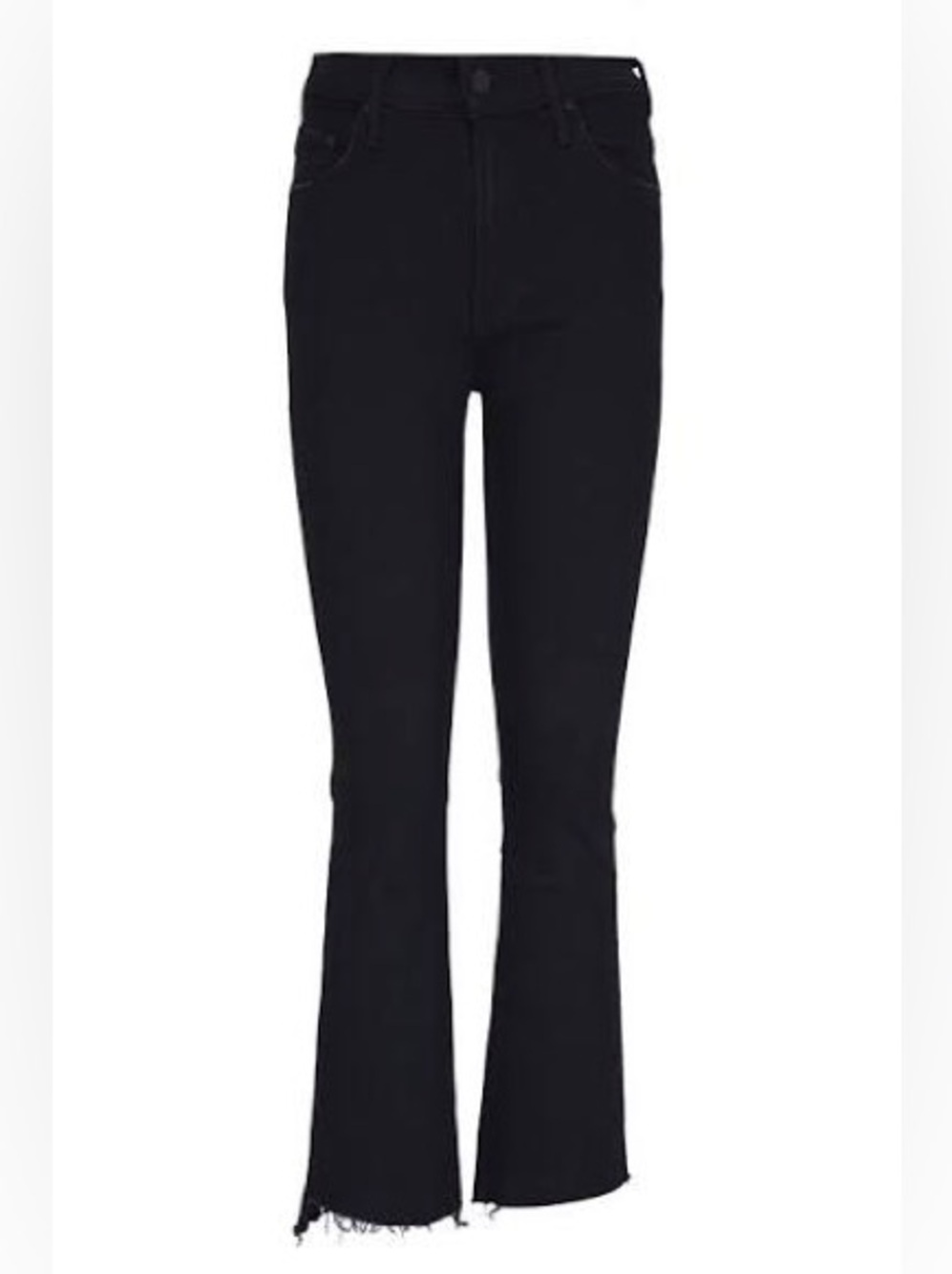 MOTHER The Insider Crop Fray Jeans High Rise Crop Flare Dark Wash- NOT GUILTY